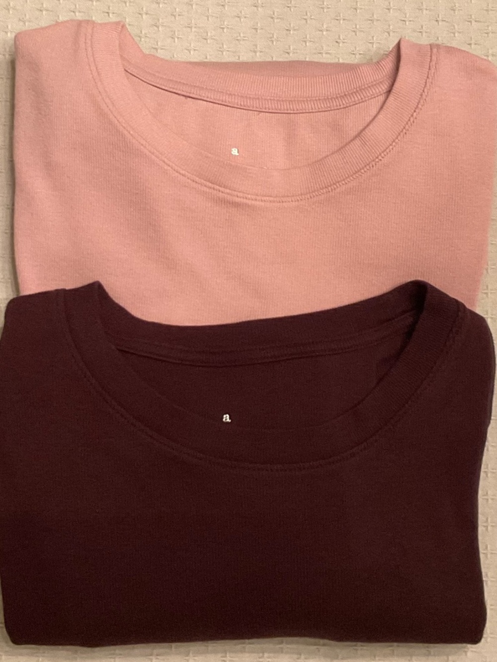 A New Day LOT of 2 Women’s Stretchy Tees Pink & Brownish Burgundy
